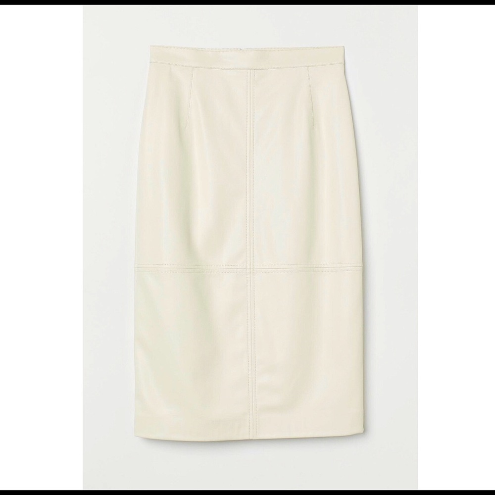 Pleather midi pencil skirt
